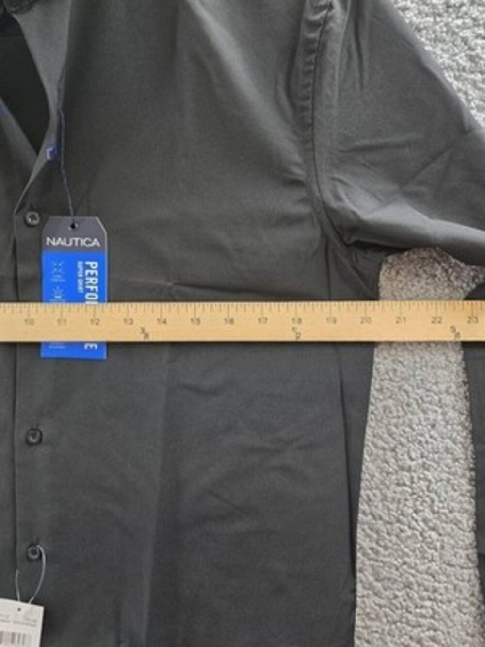 Nautica Slim-Fit Performance Supershirt Dress Shirt Men's 15-15.5 34/35 Black - Picture 8 of 13